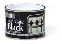 Iron Gate Black Gloss Paint 180ml Tin Metal Gates Fences Tough & Durable Finish