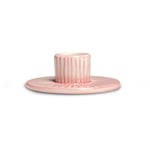 Mateus Stripes Lysestake 8 cm, Light Pink Lys Rosa Keramikk