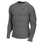 NIKE Men's M Np Df Tight Top Ls Long Sleeve, Iron Grey/Black/Black, 4XL