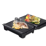 BTSSA 5-In-1 Electric Indoor Grill, Griddle & Panini Press, Opens Flat To Double Cooking Space, Reversible Nonstick Plates, Faster Heat Up, Low-Fat Meals