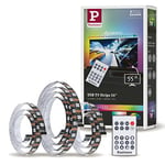 Paulmann 78880 Strip LED USB Éclairage TV 55’’ 2m 60LEDs/m Dynamic Rainbow RGB incl. 1x3,5W gradable bande lumineuse noir synthétique