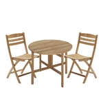 Fritz Hansen - Selandia matgrupp runt bord Ø94cm & 2 stolar - Matgrupper utomhus