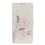 KM-WEN® Case for Motorola Moto E6 Plus (6.1 Inch) Book Style Flowers Pattern Magnetic Closure PU Leather Wallet Case Flip Cover Case Bag with Stand Protective Cover Color-3