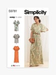 Simplicity Misses' Kimono Sleeve Dress Sewing Pattern, S9781