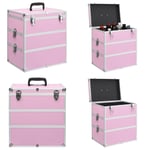Sminklåda 37x24x40 cm rosa aluminium - Sminkväska - Sminkväskor - Home & Living