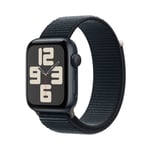 Apple Watch SE OLED 44 mm Numérique 368 x 448 pixels Écran tactile Noir Wifi GPS (satellite), boucle sport, M/L - Neuf