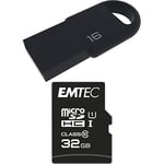 Pack Support de Stockage Rapide et Performant : Mini Clé USB - 2.0 - Séries Runners - 16 Go + Carte MicroSD - Gamme Elite Gold - avec Adaptateur Performance - Classe 10-32 GB