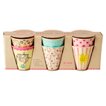 Rice - 6 Pcs Small Melamine Kids Cups - Multi Funky Print