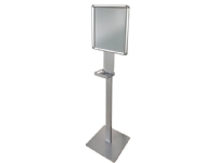 TWIN AGENDA Soap Dispenser Stand with A3 Snapframe - Silver