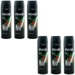 Axe Africa Deodorant Spray 6 X 200ml Deodorant Bodyspray for Man XL-GRÖSSE