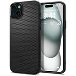 Spigen iPhone 15 Plus (6.7) Liquid Air Case - Matte Black Slim - Form-fitted - Lightweight - Premium Matt TPU Case - Easy Grip Design