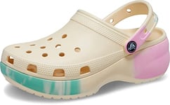 Crocs Women's Classic Platform Clog W Clogs, Vanilla Multi, 9 UK