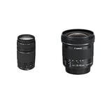 Canon telephoto lens EF 75-300mm F4.0-5.6 III for EOS (58mm filter thread, autofocus) black & EF-S10-18 mm f/4.5-5.6 IS STM Lens - Black 9519B005AA