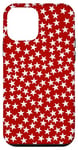 Coque pour iPhone 12 mini Rouge et blanc, étoiles