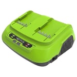 Greenworks 40V Battery Charger. Universal Charger for all Greenworks Garden & Power Tools. Charges 2Ah Battery in 30 Mins. Original Greenworks Charger for All 40V Batteries, 3 Year Warranty. G40X2UC8