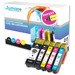 Lot de 5 cartouches 1*N (22ml), 1* NPH (13ml), 1*CMY(13ml) compatibles pour Epson Expression Premium XP-635+ Fluo offert -Jumao-