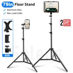 79" Tablet Tripod Floor Stand Stable Phone Holder Mount For 4-10.6" iPhone iPad