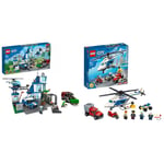 LEGO 60316 City Police Station with Van, Garbage Truck & Helicopter Toy for Kids 6+ & 60243 City Police Helicopter Chase Toy with ATV Quad Bike, Motorbike and Truck Toys, Building Set for Kids 5+