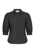 Chillykb Blouse Tops Blouses Short-sleeved Black Karen By Simonsen