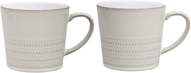 Denby Natural Canvas Textured Mug Set, Cream, Set of 2