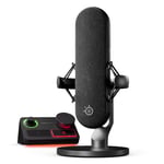 SteelSeries Alias Pro Kit — XLR Mic + Stream Mixer — 3x Bigger Capsule for Gaming, Streaming and Podcasting — USB/XLR Interface — Sonar Audio Software — Custom Controls — RGB — Single or Dual PC