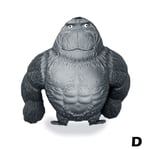 Gorilla Squishy Leksaker Långsamt Stigande TPR Silikonleksaker Stressboll F black onesize