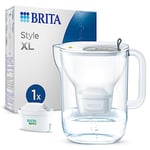 BRITA Style XL Water Filter Jug Grey (3.6L) incl. 1x MAXTRA PRO All-in-1 cartridge - large volume design jug with smart LED-LTI and Flip-Lid