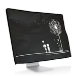 kwmobile Computer Monitor Cover Compatible with Apple iMac 27" / iMac Pro 27" - Dandelion Love White/Black