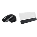 Logitech MX Master 3S for Mac - Wireless Bluetooth Mouse with Ultra - USB-C, Apple, iPad - Space Grey & MX Palm Rest for MX Keys, Premium, Black