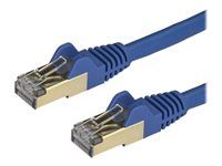 StarTech.com 50cm CAT6A Ethernet Cable, 10 Gigabit Shielded Snagless RJ45 100W PoE Patch Cord, CAT 6A 10GbE STP Network Cable w/Strain Relief, Blue, Fluke Tested/UL Certified Wiring/TIA -...