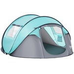 4 Person Camping Tent Pop-up Design w/ Mesh Vents for Hiking