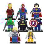 8 st Marvel Avengers Super Hero Comic Building Block Figurer DC Minifigur Leksak Present null ingen