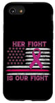 iPhone SE (2020) / 7 / 8 American Flag Ribbon Her Fight Is Our Fight Breast Cancer Case