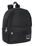 Safta MICKEY TEEN MOOD - Laptop Backpack 14.1 Inches, Ideal for Young People of Different Ages, Comfortable and Versatile, Quality and Resistance, 31 x 16 x 40 cm, Black, Black/White, Estándar, Casual