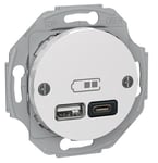 Schneider Electric Renova USB A+C Laddstation Vit