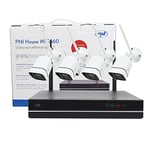 PNI House WiFi660 NVR Kit de vidéosurveillance 8 canaux et 4 caméras extérieures sans Fil 3MP, P2P, IP66
