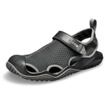 Crocs Swiftwater Mesh Deck Sandal Men, Sandales à Bout Fermé Homme, Noir (Black 001), 48/49 EU (Taille fabricant: M13)
