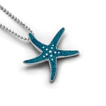 DUR Pendentif en forme d'étoile de mer en argent sterling - Couleur : argenté/turquoise - Dimensions : 33 mm - P3429, 33mm, Argent, Pas de gemme