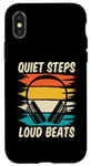 Coque pour iPhone X/XS Silent Disco Quiet Steps Loud Beats Casque vintage