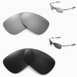 Walleva Polarized Titanium + Black Replacement Lenses For Oakley Crosshair 1.0