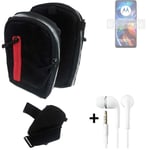 Shoulder bag / holster + earphones for Motorola Moto E32 Belt Pouch Case