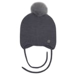 HUTTEliHUT SOFT hat knit wool w/pompom – navy - 3-6m