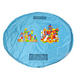 HIMRY XXL Portable Sac à Jouet, Antidérapante, Étanche Jeu Blanchet, Sac de Rangement, Organisateur Rapide pour Lego Building Block Jouets, Bébé Enfants Tapis de Jouet, Bleu Clair KXD4005 Lightblue