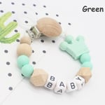 1pc Pacifier Chain Baby Teething Silicone Crown Green