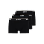 BOSS Hugo Men's 3-Pack Stretch Cotton Regular Fit Trunks, Black, XL