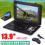10.1' HD LCD Portable DVD VCD CD Player Swivel Screen Car TV 16:9 FM Radio USB
