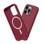 RhinoShield Coque Compatible avec [iPhone 15 Pro] | SolidSuit Compatible avec Magsafe - Coque Fine avec Technologie d'absorption des Chocs et Finition Premium Mate - Rouge Bordeaux