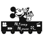 Mick Door Hooks,Disney Mickey Mouse Cartoon Animation Coat Hooks,Key Holder,Key Hanger For Wall、Entryway And Living Room -Unigue Gift-5 Hooks-20LB(Max)