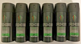 6 x AXE (LYNX) AFRICA 150ml Deodorant Body Spray Free P&P