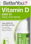 BetterYou Vitamin D Daily Oral Spray Natural Peppermint 15ml - 3000iu/75mcg